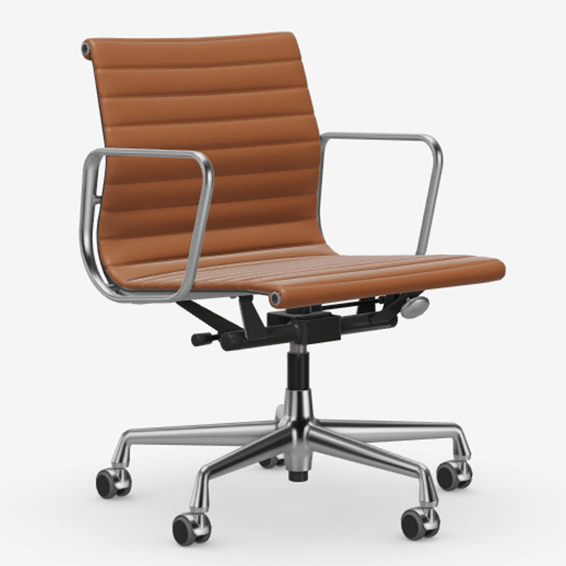 Vitra Aluminium Chair EA117 Leather Cognac (Unused, limited stock)